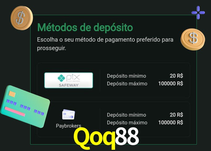 O cassino Qoq88 oferece uma grande variedade de métodos de pagamento